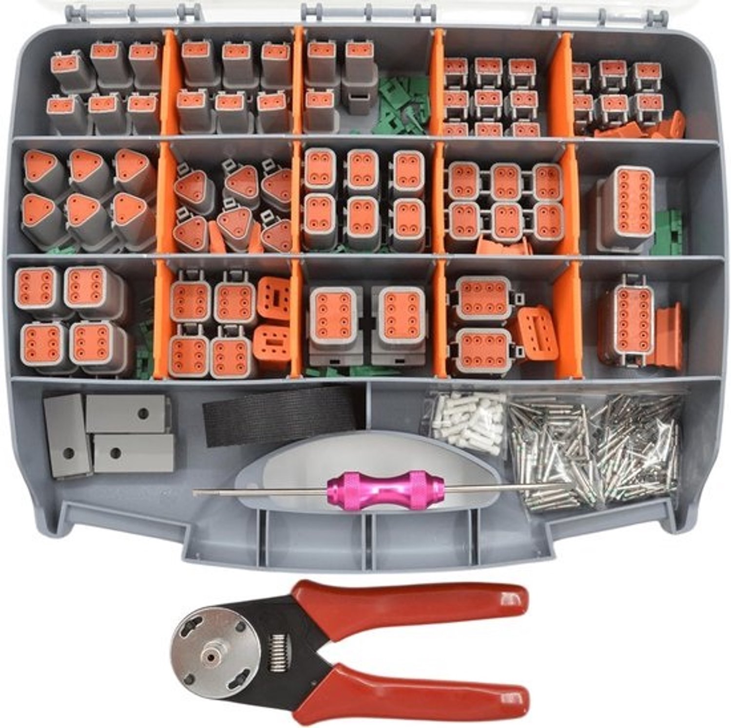 Connector Kit - Automotive Connectoren - Elektrische Verbindingen Maken - IP67 Waterdicht - 416 Stuks - Grijs