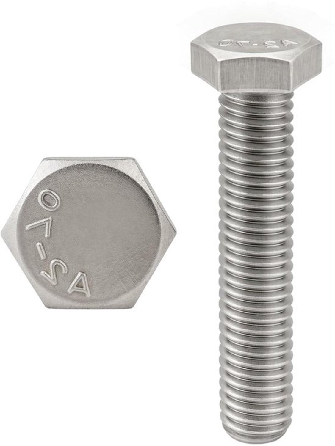 Zeskantschroeven - Metaalbouten - Robuuste verbindingen - Roestvrij staal A2 - M8 x 60 mm - Metaalkleur