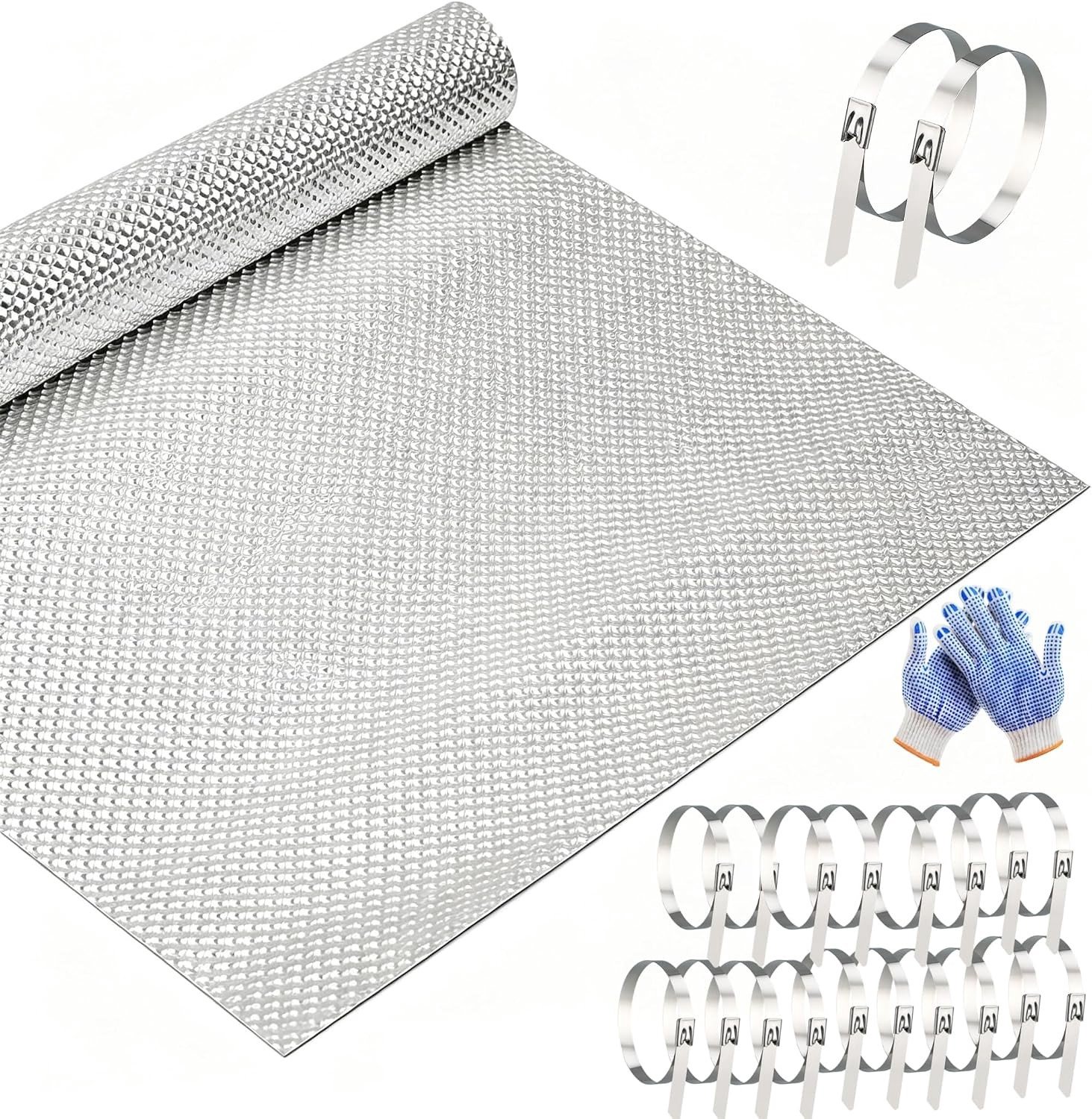 Hittebeschermingsfolie - Zilver - 100 × 40 cm - Aluminium Hittewerend Materiaal - Voor Auto's en Motoren