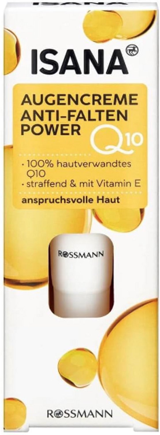 ISANA Q10 Oogcrème 15 ml voor de veeleisende huid, Q10 parfumvrij, vermindert de ooglijntjes - vegan