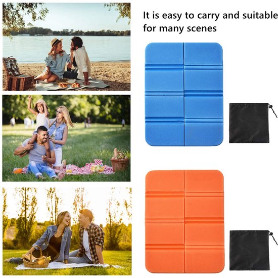 2 STKS Vouwschuim Zitmat Thermisch Geïsoleerd Vouwen Zitkussen Vochtbestendig Vouwen Seat Mat XPE Draagbare Waterdichte Mat voor Outdoor Camping Park — afbeelding 2