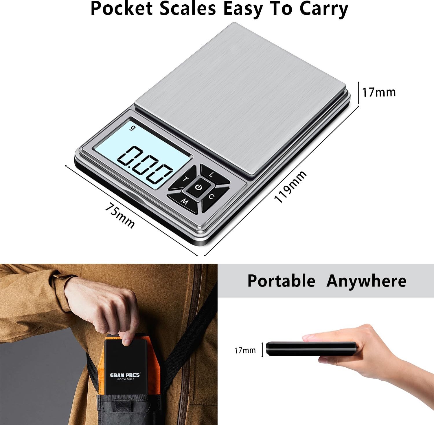 Digitale Pocket Weegschaal - Zwart - 300 g - Hoge Precisie - Voor Sieraden en Voedsel