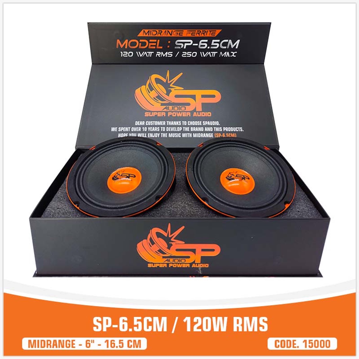SP Audio SP 6.5CM - Speaker, Car Audio Speaker 16,5 cm (6.5 inch) - Midrange - 120W RMS - 4 Ohm - Set van 2 – foto 3