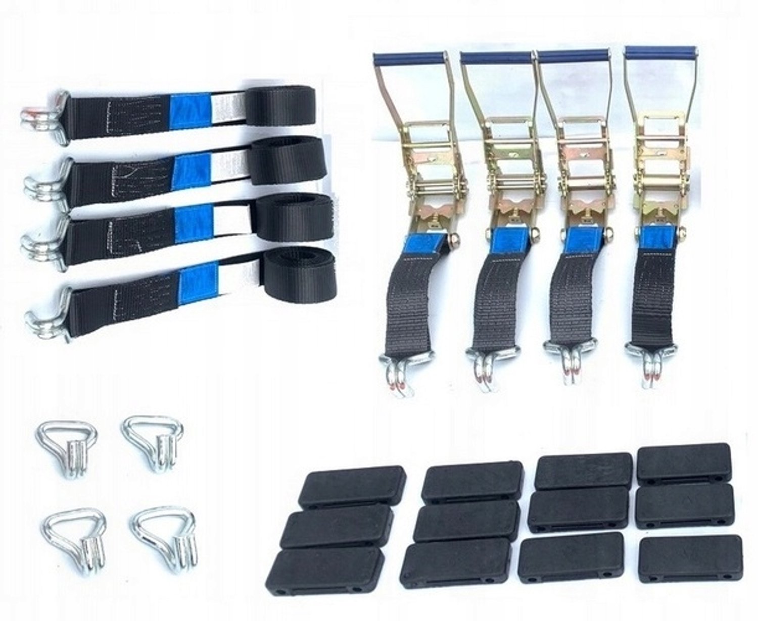 4x Spanbanden met Haken voor Wielbevestiging - 4T/3M/50mm