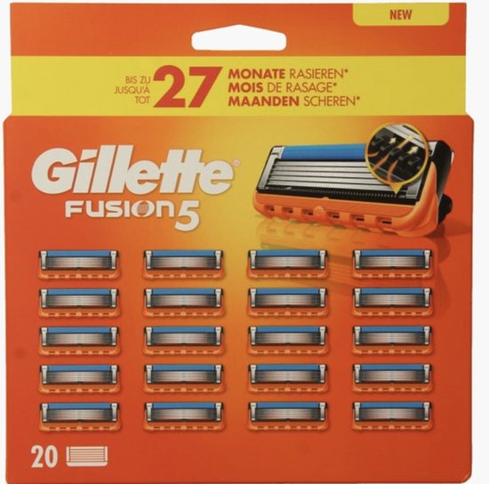 Gillette Fusion5 - Scheermesjes - Voordeelverpakking 20 stuks - Brievenbuspakket - Nieuwe Formule