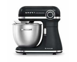 Swiss Haus® KM2307 Keukenmachine 1500W – 7.0L Keukenrobot - RVS Mengkom met Handgreep – 12 Snelheden – Multifunctionele Keukenmixer met Accessoires - Zwart