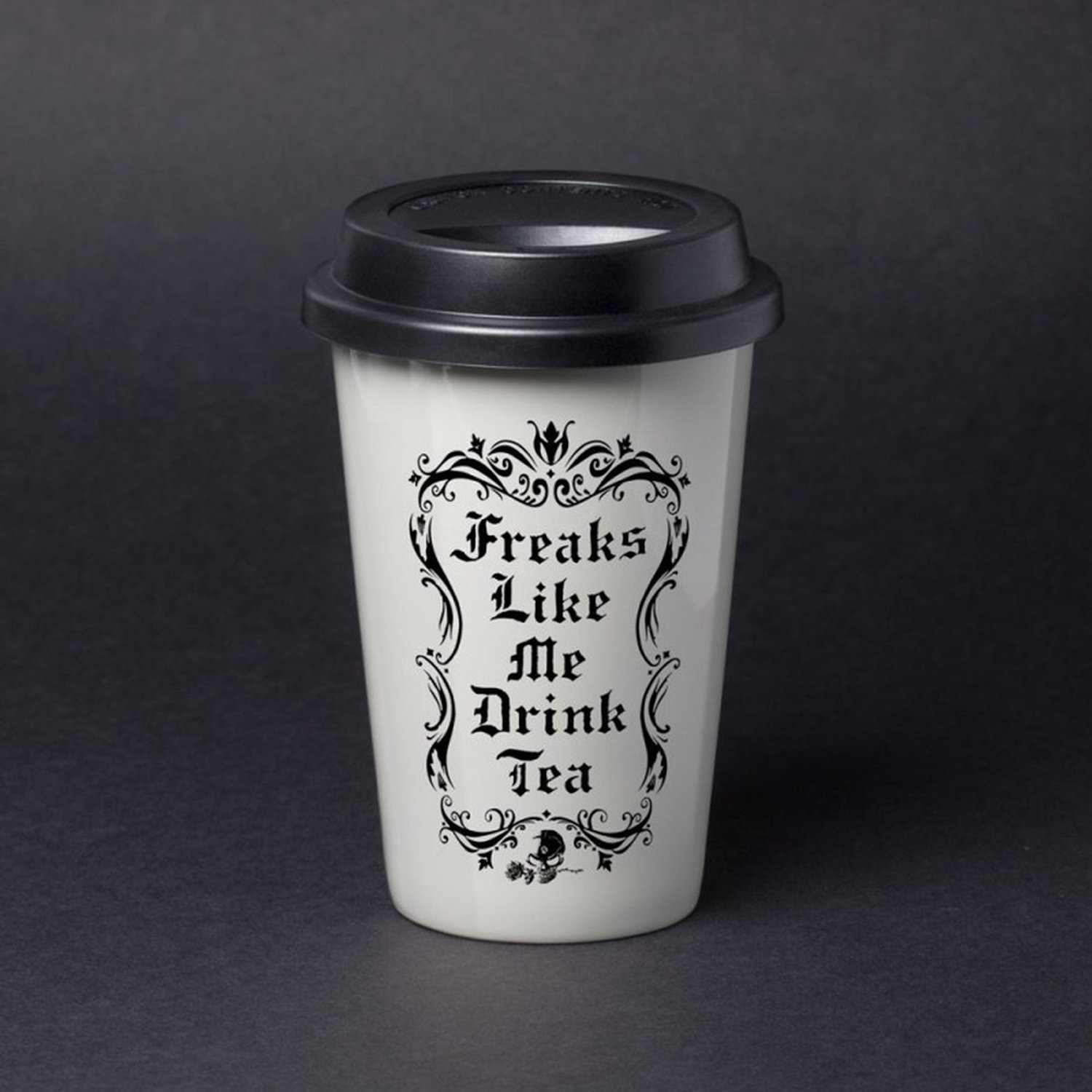 Alchemy - Freaks Like Me Drink Tea Reisbeker - Gebroken wit