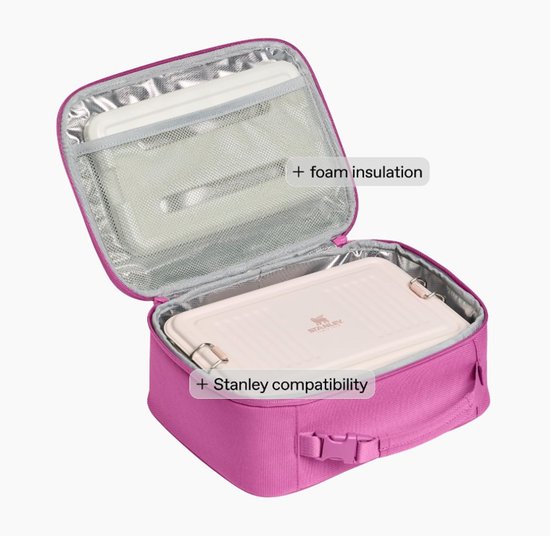 STANLEY The Assembly Lunch Box 3,5 L (Drak Blossom) – Geïsoleerde Lunchtas – Koeltas met Flessenvak & Voorvak – Food-Safe Voering van STANLEY — afbeelding 2
