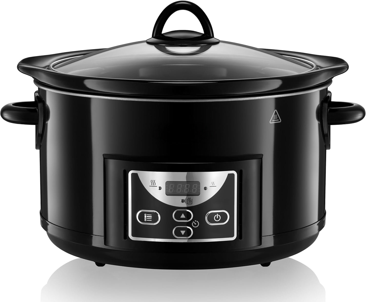 QEVA Slowcooker met Timer - Crockpot - Multicooker - Zwart - 31cm x 35cm x 26cm