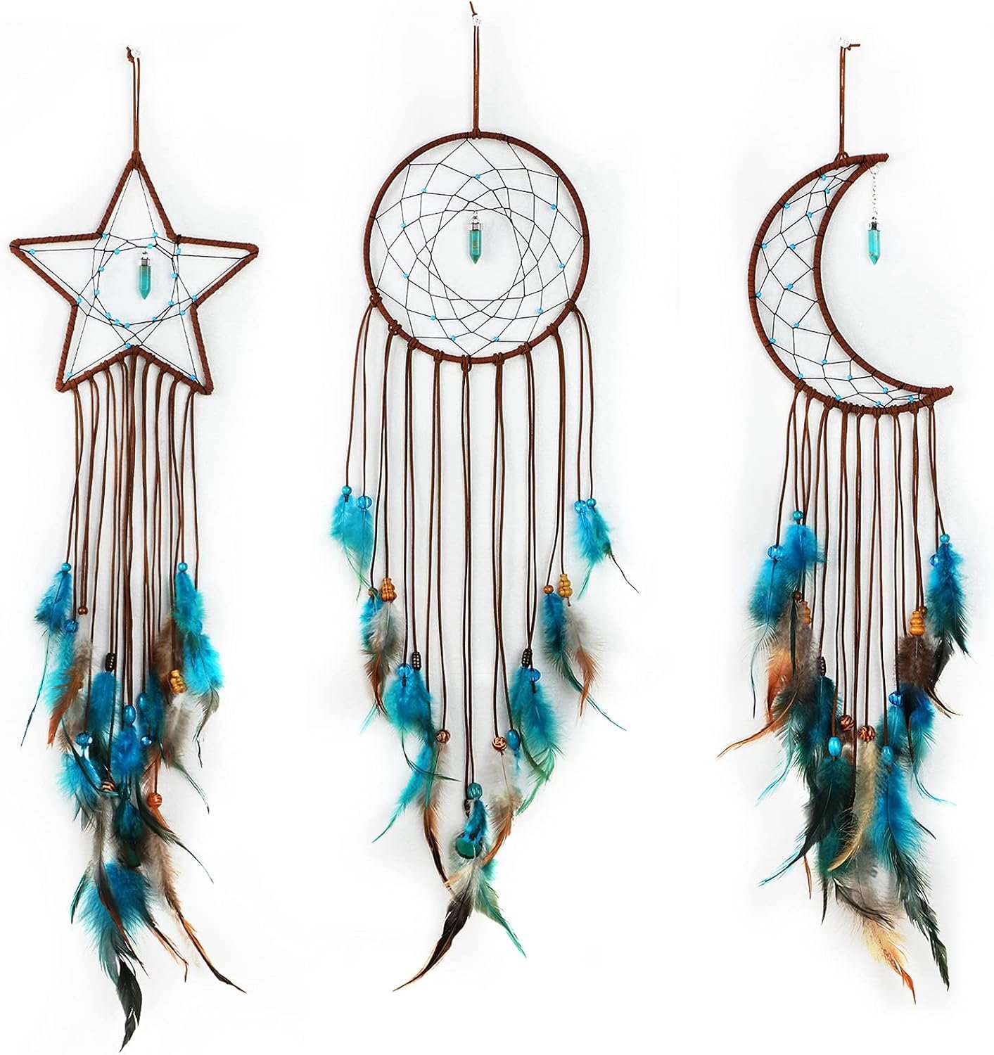 Jetec Dream Catcher, Star Sun Moon Design, Traditional Design, Handmade for Home Decoration for Hanging (Dark Blue)