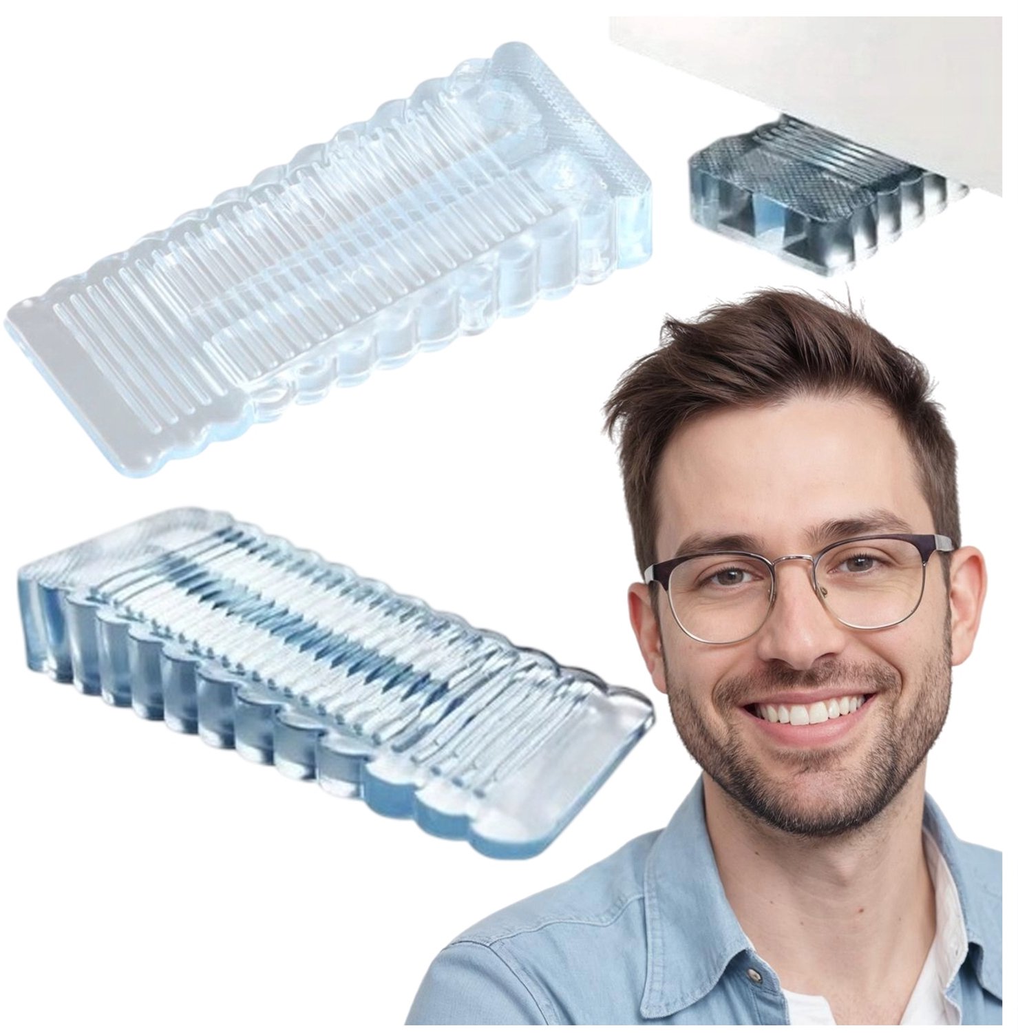 Merkloze Deurstopper - Transparante Siliconen Deurblokkade