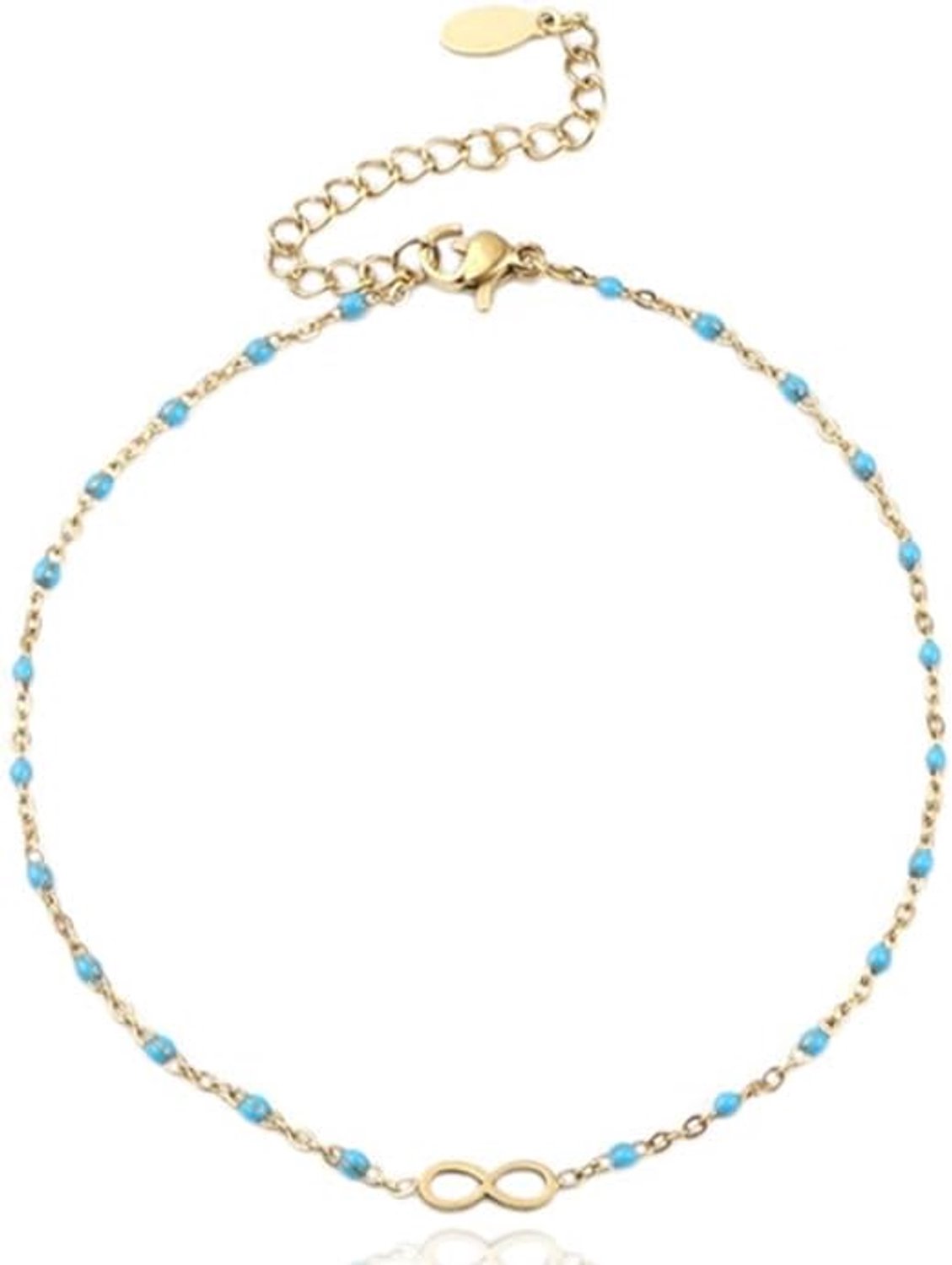 Enkelbandje - One Size - Goud & Emaille - Trendy Accessoire - Vemera