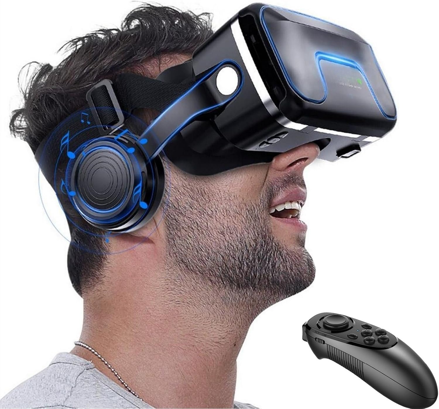 QEVA VR Bril - Virtual Reality Bril - VR Headset - Zwart - 24cm x 22cm x 11cm