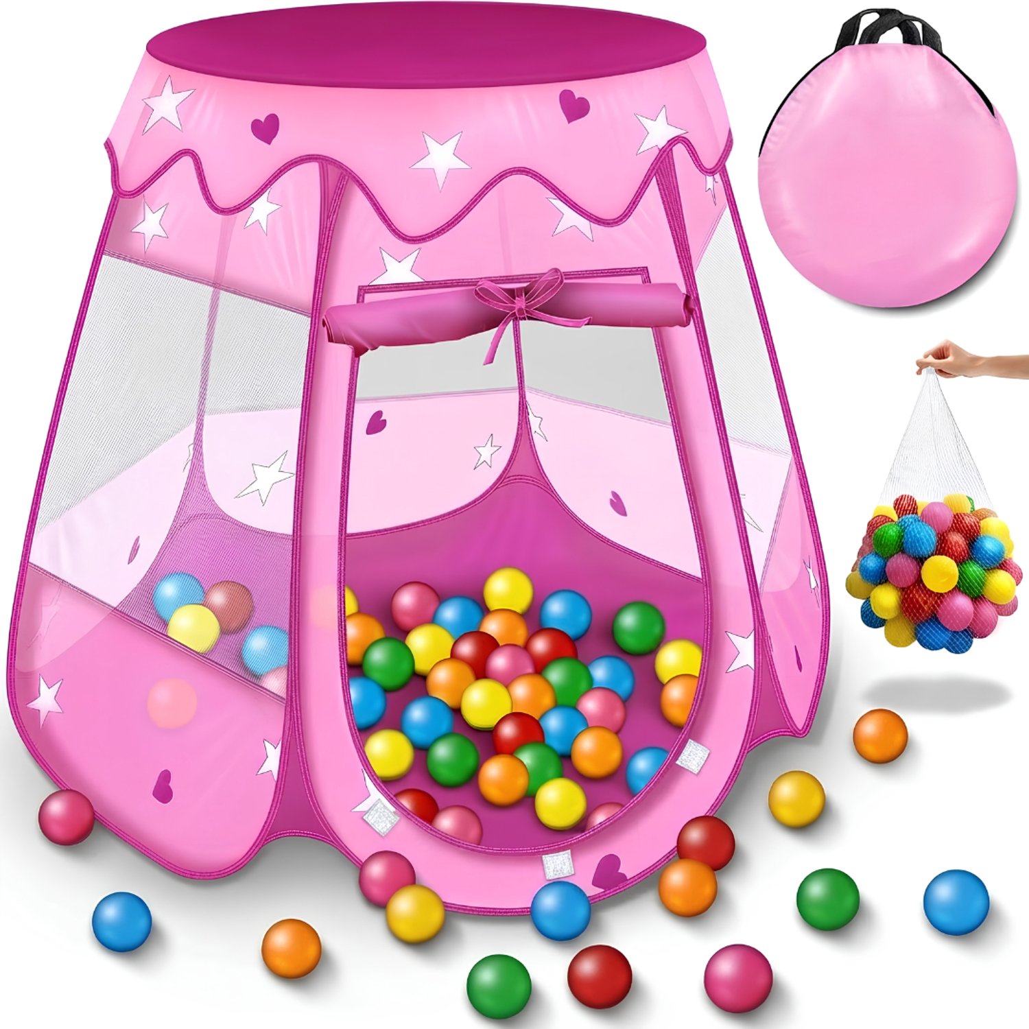 KLS® Speeltent - Kindertent - Speeltent voor Kinderen - Roze - 105cm x 105cm x 82cm