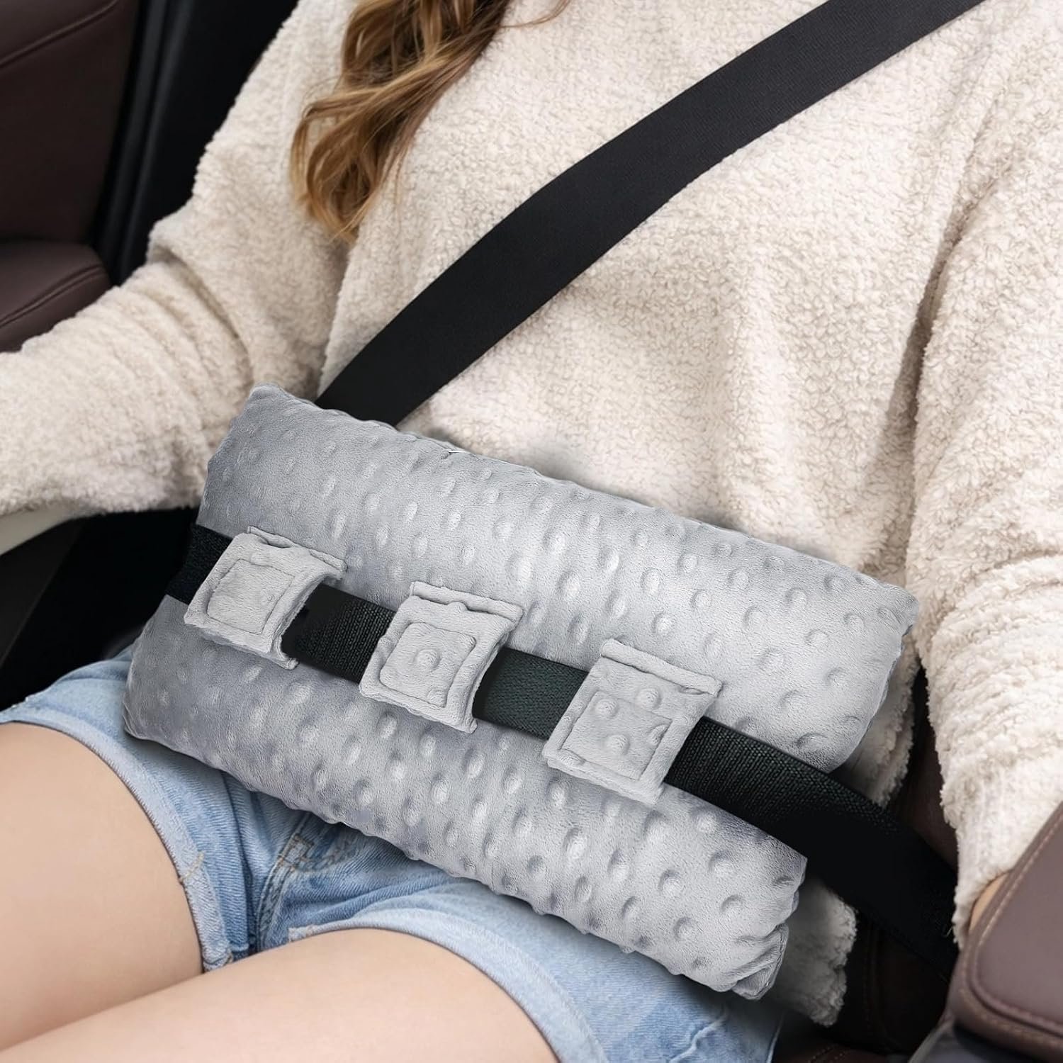 Autogordel Kussen - Zacht en Smooth - Met Opbergvak - Comfort en Drukverlichting tijdens Reizen - ShopVlot