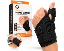 Twenty4seven® Duimbrace Verstelbaar met Klittenband - Duimspalk en Duimbandage bij Artrose, Skiduim en De Quervain - Polsbrace met Spalk - Brace voor Pols en Duim - Zwart