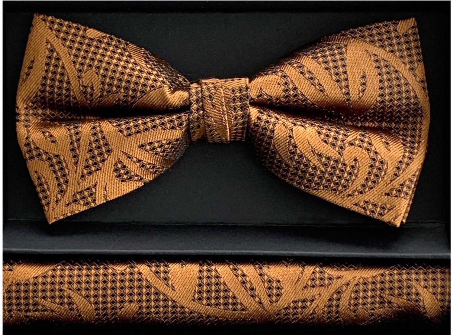 LINDENMANN heren set strikje met pochet - cognac