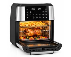 ITRONIQ Airfryer Oven XXL 12L – Heteluchtfriteuse 1800W – 12 Programma's – Rotisserie – Digitaal Touchscreen – RVS – Zwart