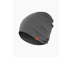 Menique beanie muts merinowol dark grey one size