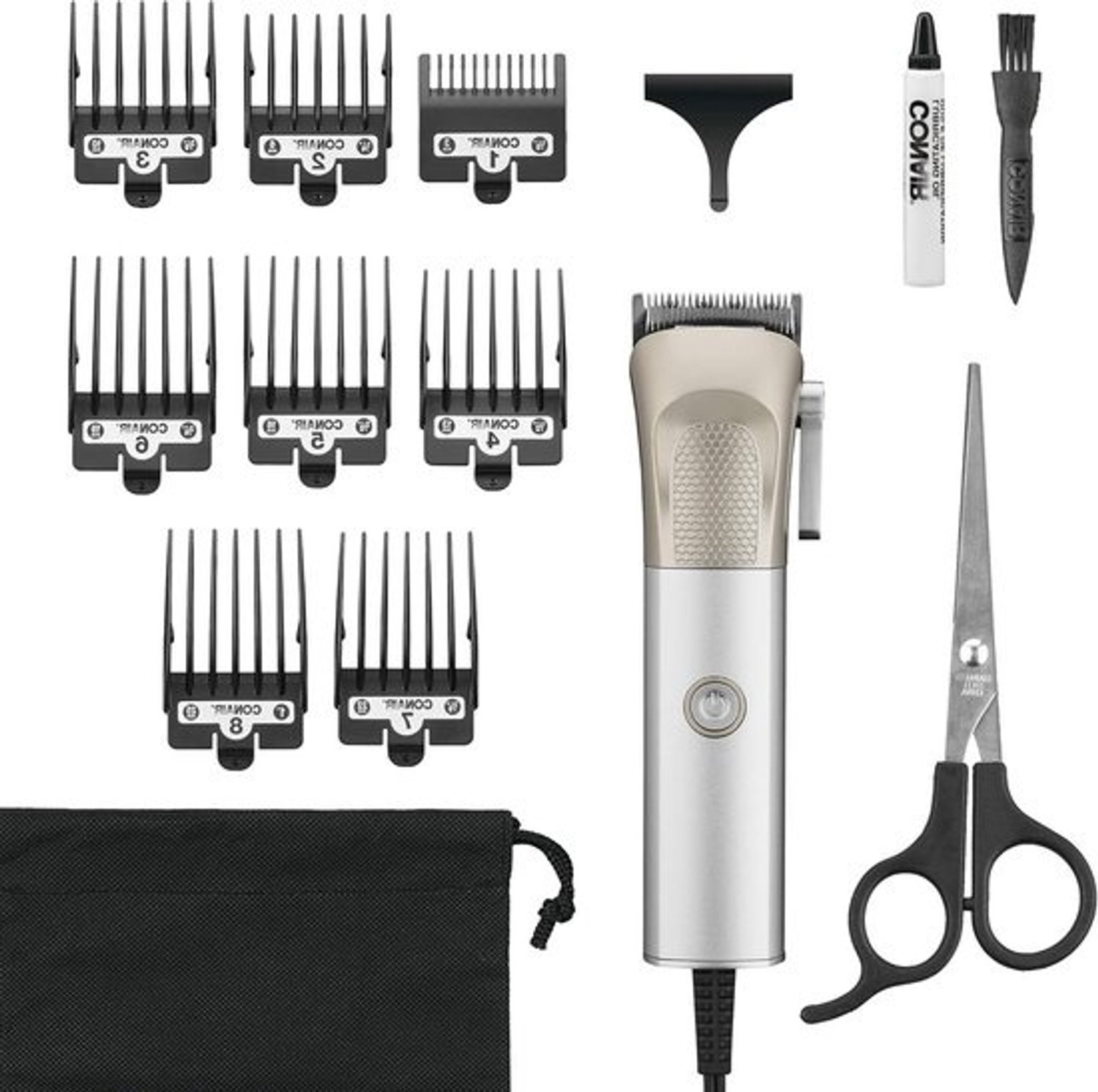 Professionele Tondeuse - Haarknipset Kit - Thuis Kapsel Creëren - Japanse Roestvrij Staal - 8 Opzetkammen - Metaal