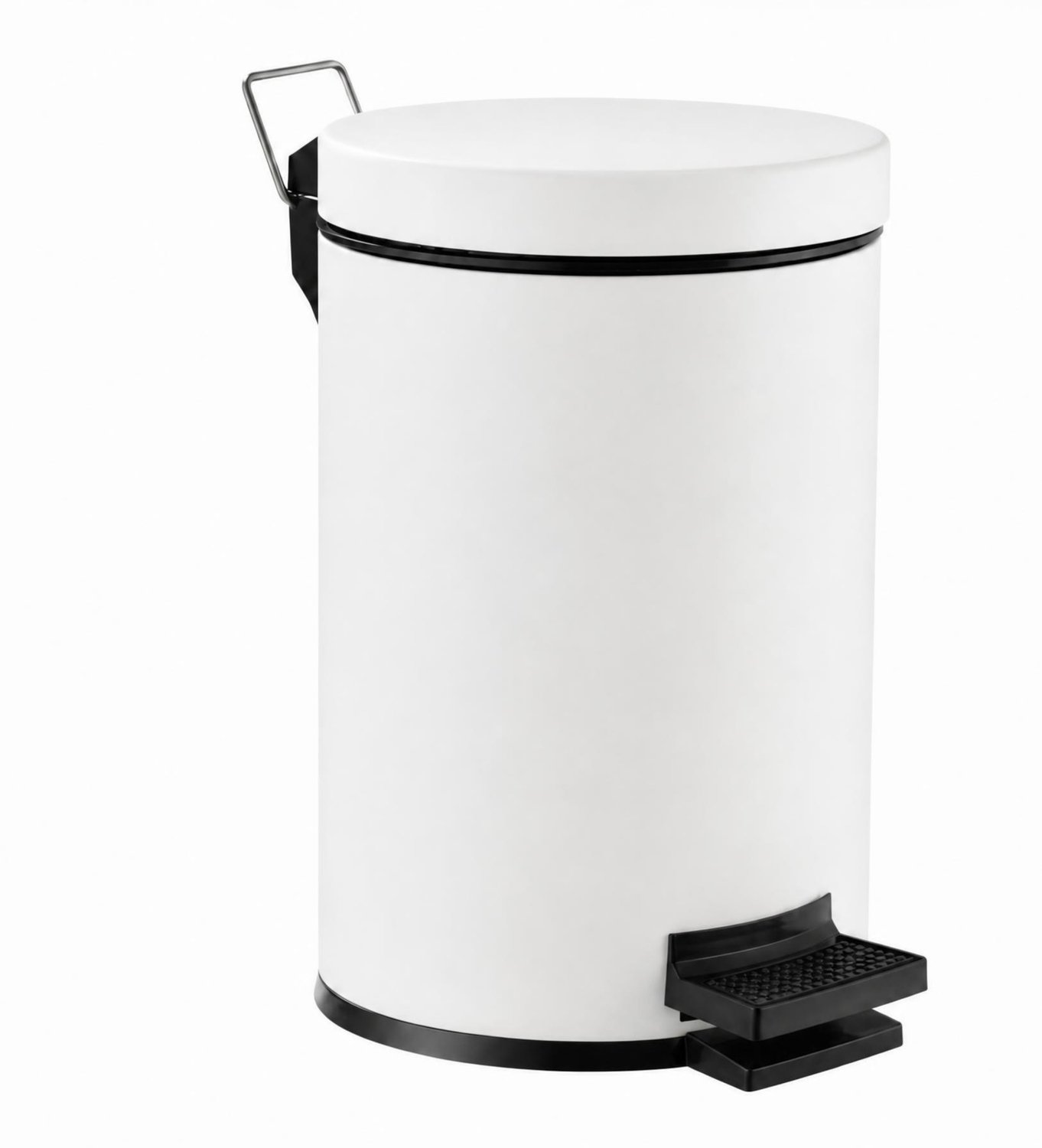 Pedaalemmer Wit - 5 liter - Prullenbak - Afvalbak - Badkamer - Toilet - Softclose - RVS - Mat wit