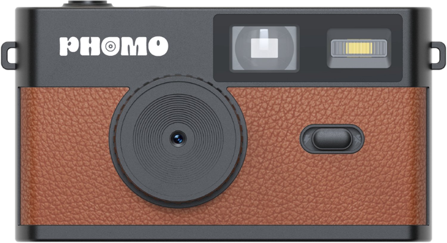 Phomo Digitale Retro Camera - Compact Camera - 8MP - 4 Retrofilters - Flits - SD-kaart - USB-C - Bruin