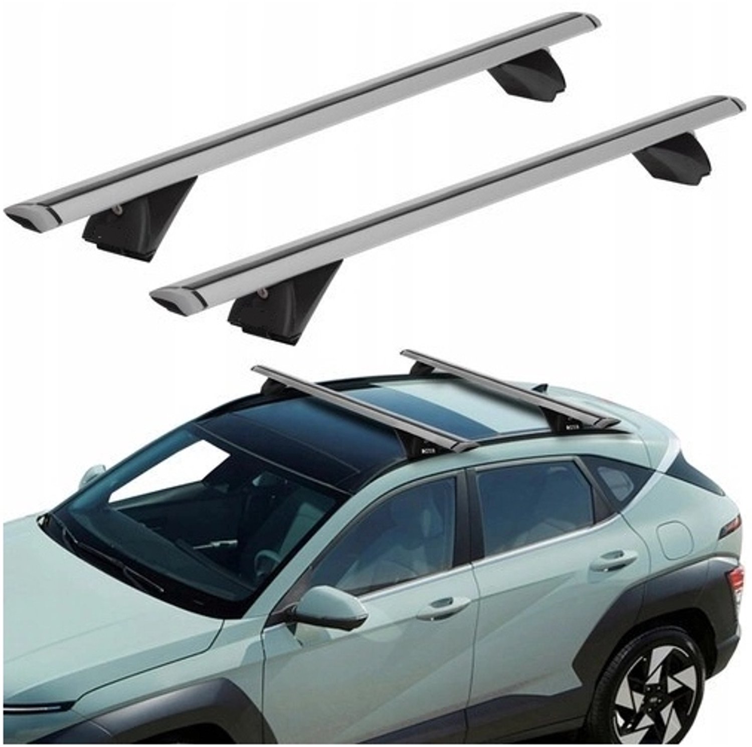 Dakdragers Aluminium 110cm voor Geïntegreerde Dakrails - Merkloos