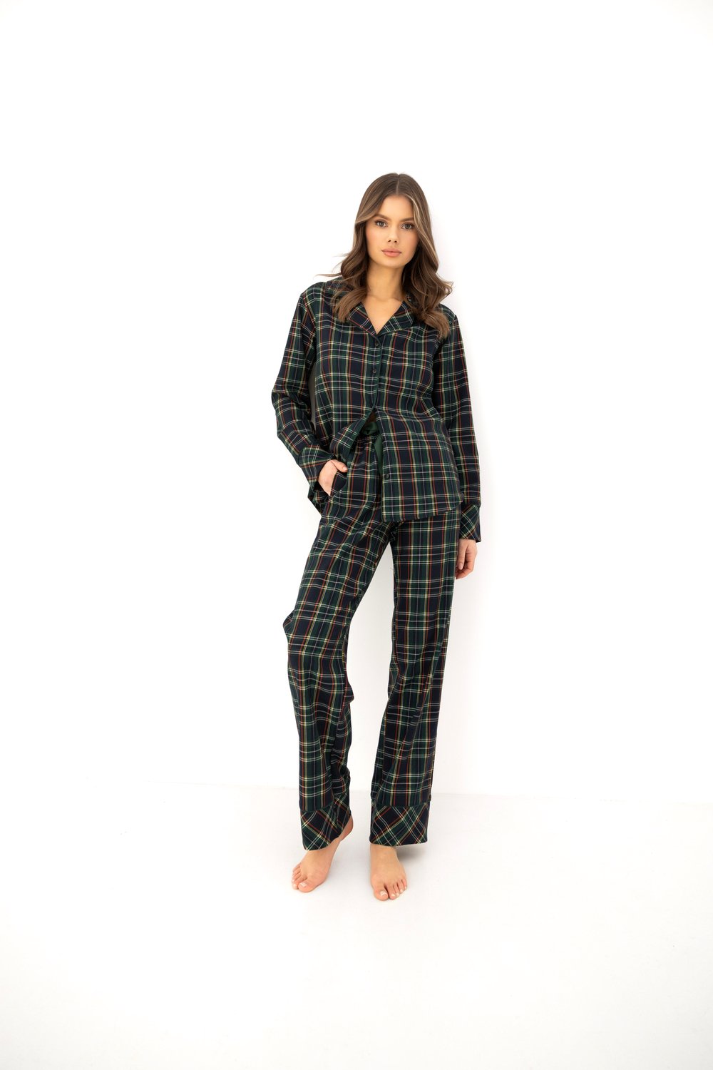 S& Sensis Sensis Flanellen Pyjama Skyler Dames 36 / Groen