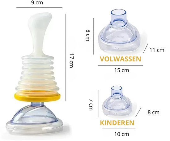Anti-Verslik Apparaat EHBO – Alternatief voor Heimlich Manoeuvre – Levensreddend Noodhulpmiddel voor Baby, Kind & Volwassene – Inclusief 2 Maskers — cadeau in Cadeau-ideeën - foto 2