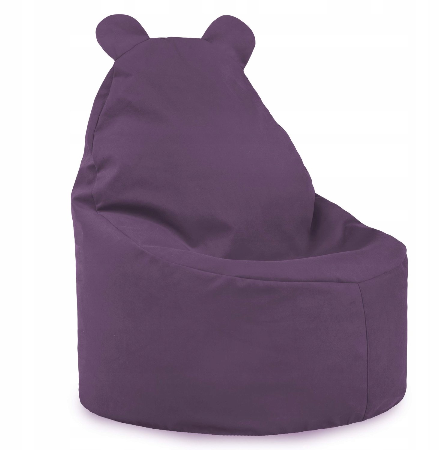 Italpouf Paarse Teddy Poef voor Kinderen - Zacht Velours, Veilig & Comfortabel