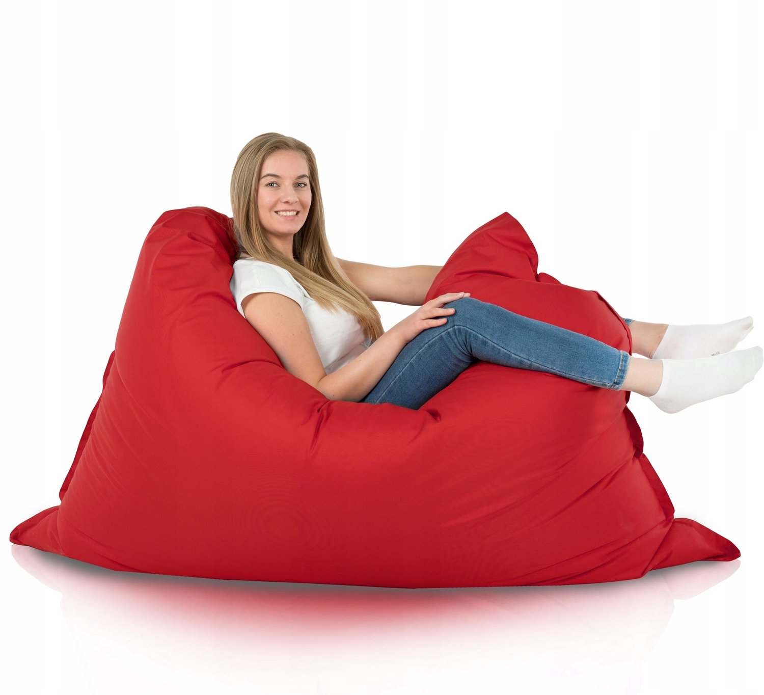 Italpouf XXL Rode Outdoor Puf - Waterdicht & Duurzaam Nylon Rood