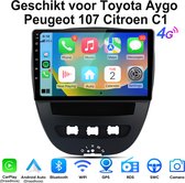 Junsun Android 15 Autoradio Geschikt voor Peugeot 107 Citroen C1 Toyota Aygo Accessoires - 6GB+128GB - Draadloze CarPlay & Andriod Auto - GPS-navigatiesysteem - Bluetooth - Stuurwielbediening - WiFi & 4G - 10 Inch Touchscreen - DSP - FM - USB