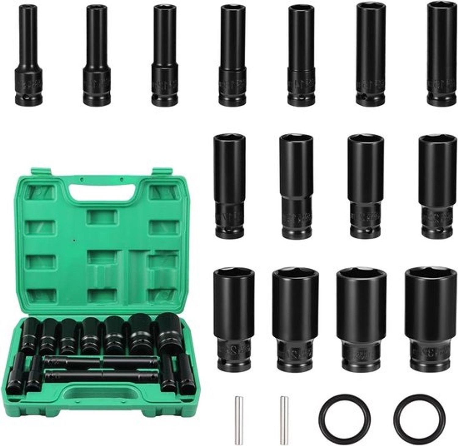 Slagmoerenset - Dopsleutelset - Autoreparaties - Chroom-vanadium-staal - 8-32 mm
