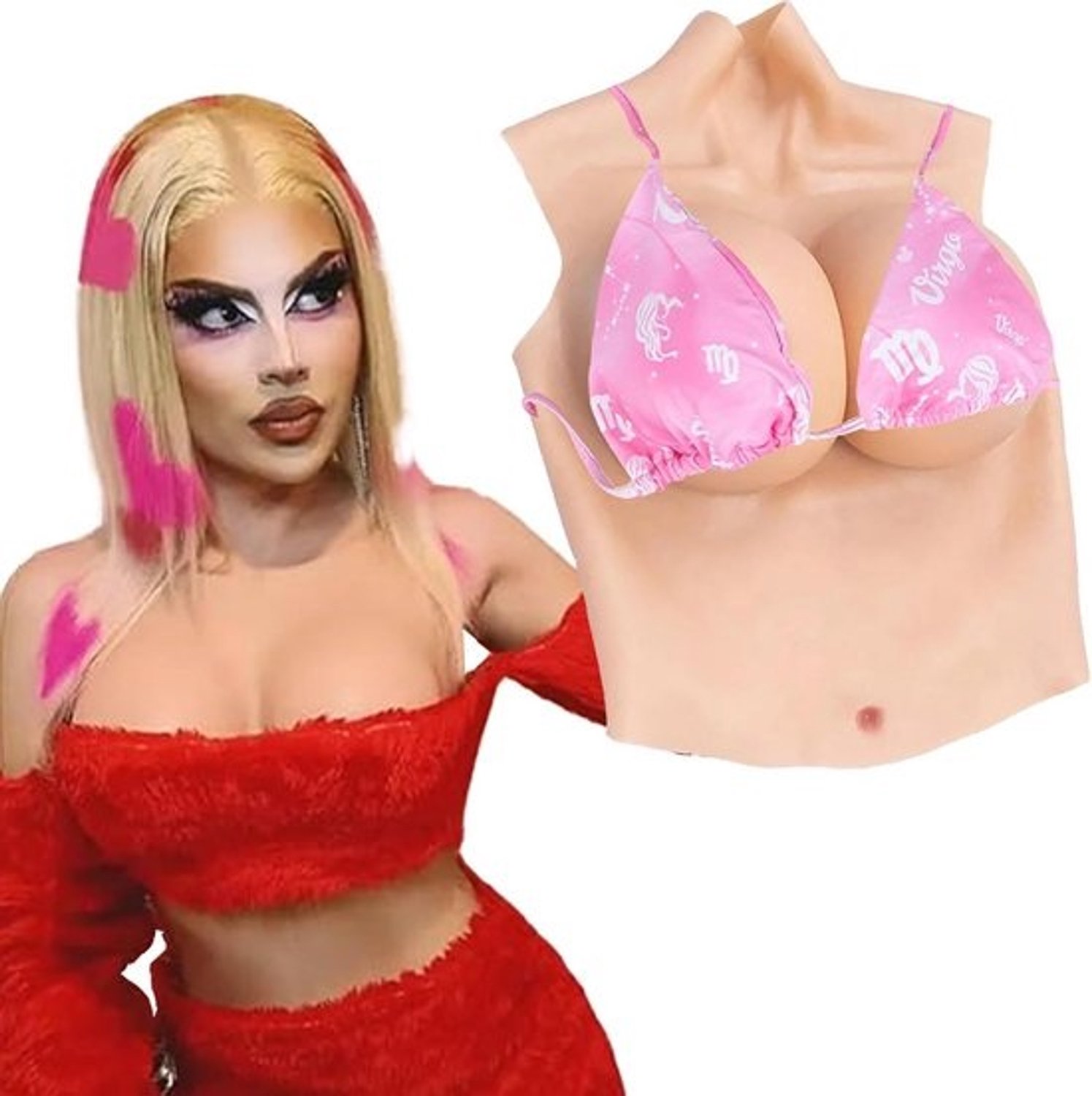 Realistische Siliconen Borstprothese voor Crossdressers en Drag Queens