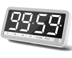 VOCOO Digitale keukentimer met 19,8 cm extra groot display: magnetische timer met 3 helderheid, 4 alarmen en 3 volumeniveaus, batterijafteltimer voor