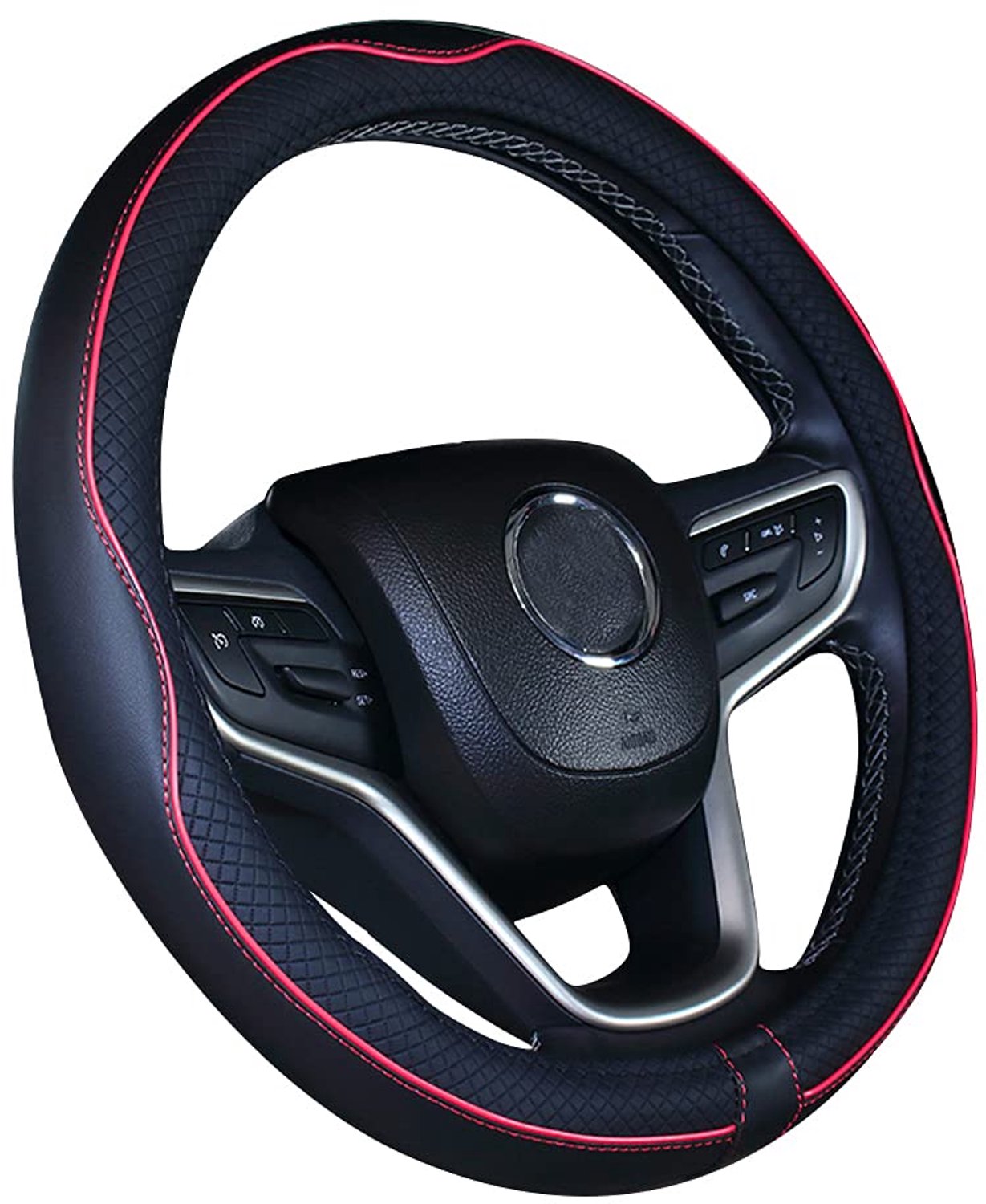 Autostuurhoes 15 inch - Microvezel leder - Ademend - Antislipbeschermer voor auto - ShopVlot