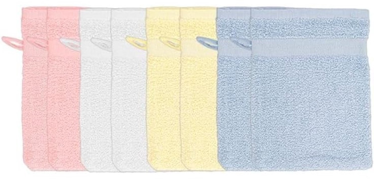 Set van 8 Washandjes - Katoen - Pastelkleuren - Zacht en Comfortabel - Voor Badkamer