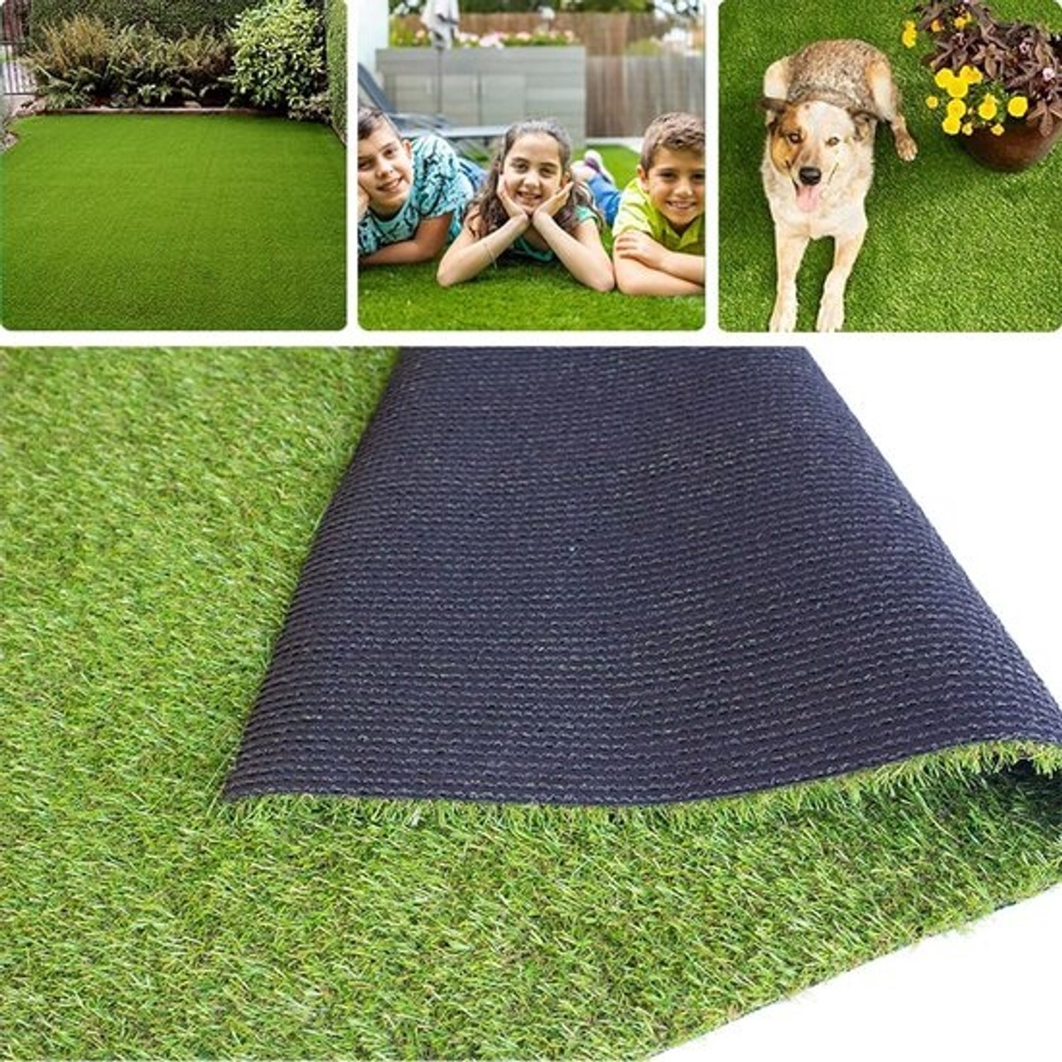 Kunstgras tapijt - Nep grasmat - Binnen en buiten - Met drainagegaten - 15 x 10 meter - Groen