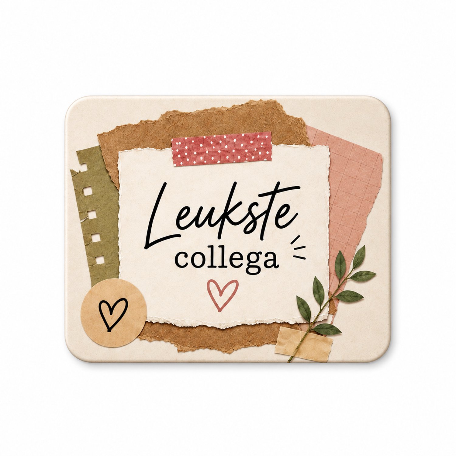 Koelkastmagneet MDF Leukste Collega – 9 x 7 cm – Magneet met Tekst – Cadeau voor Collega