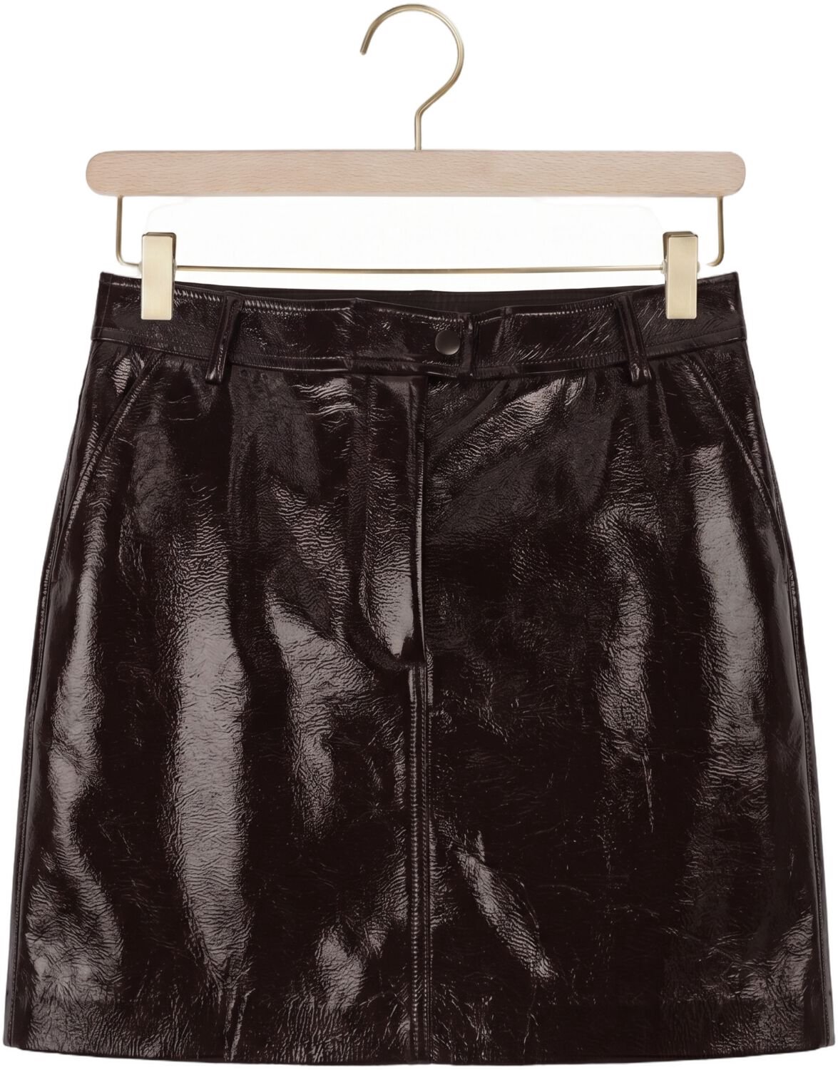 DANTE6 Evon Faux Crackle Leather Mini Skirt Rokken Dames - Bordeaux - Maat 36