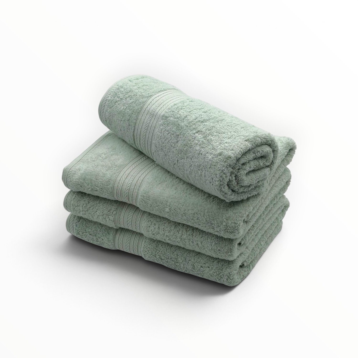 The Linen Room Badlakens – 90 x 160 cm – Set van 4 – 100% Egyptisch Katoen – 600 Gram/ m2 – Mintgroen