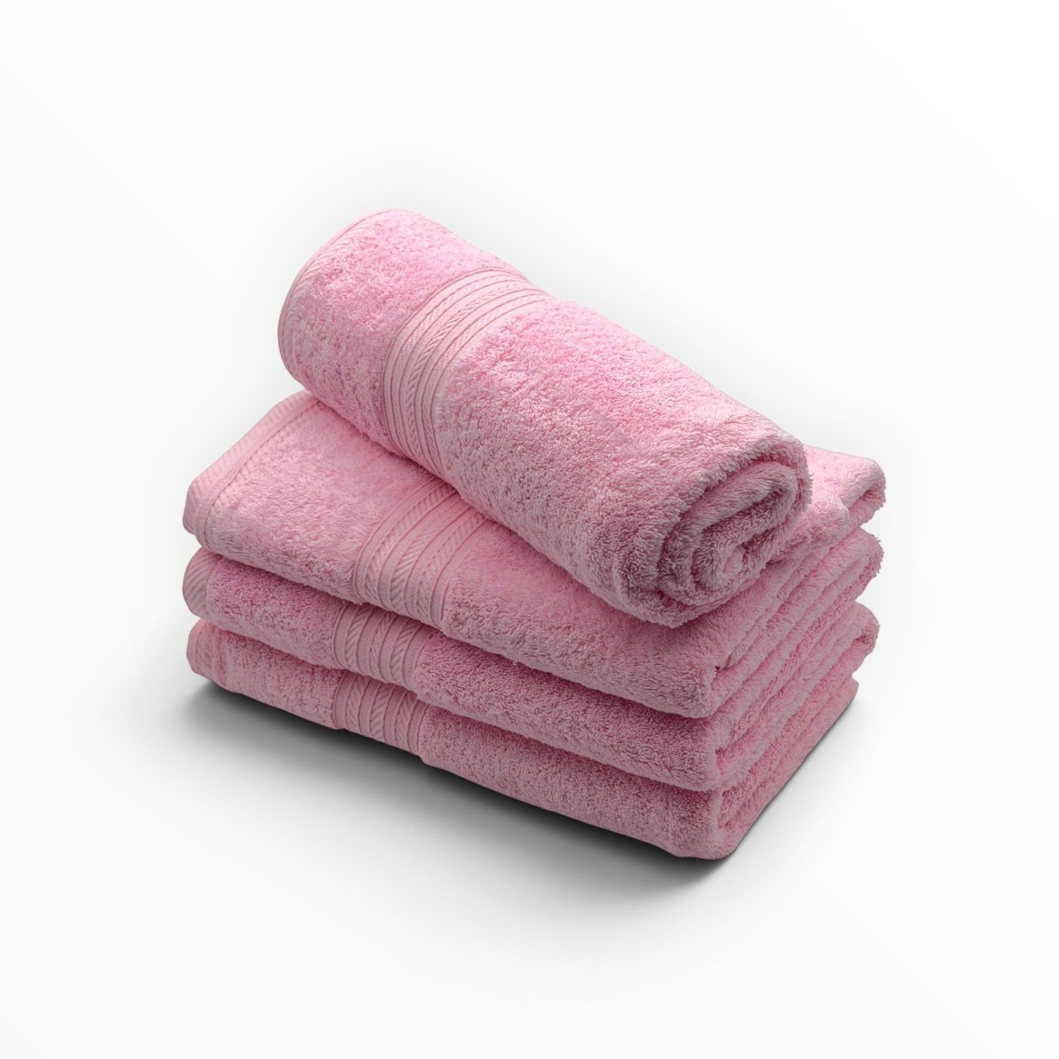 The Linen Room Badlakens – 90 x 160 cm – Set van 4 – 100% Egyptisch Katoen – 600 Gram/ m2 – Poederroze