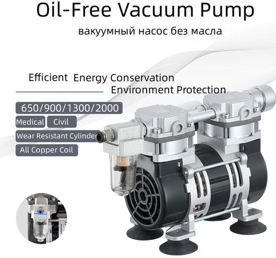 Vacuümpomp 900H - Elektrisch 220V - Meertrapspomp - Hoge Druk - Laboratorium Pomp — afbeelding 2