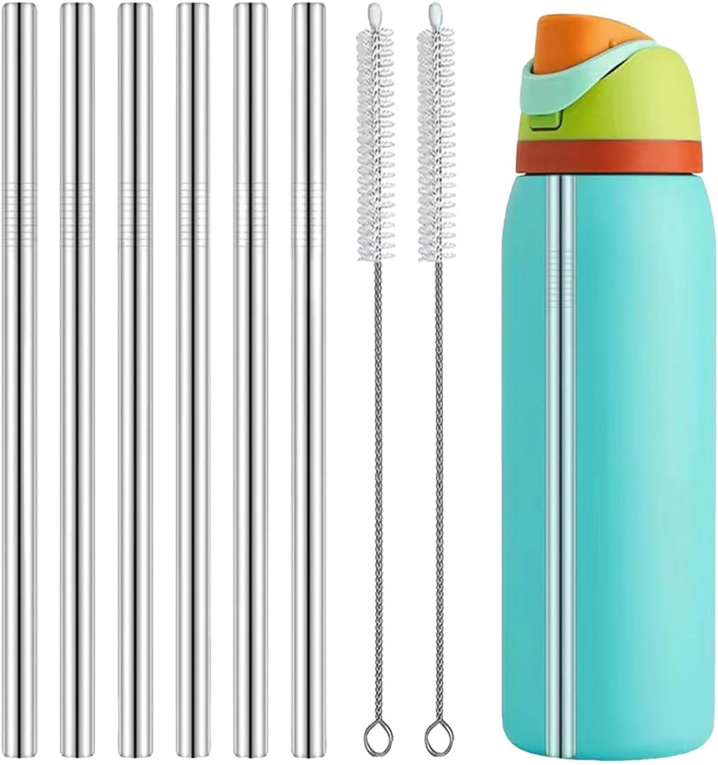 Rietjes voor drinken 21 cm - 6 stuks - roestvrij staal - herbruikbaar - Homevero