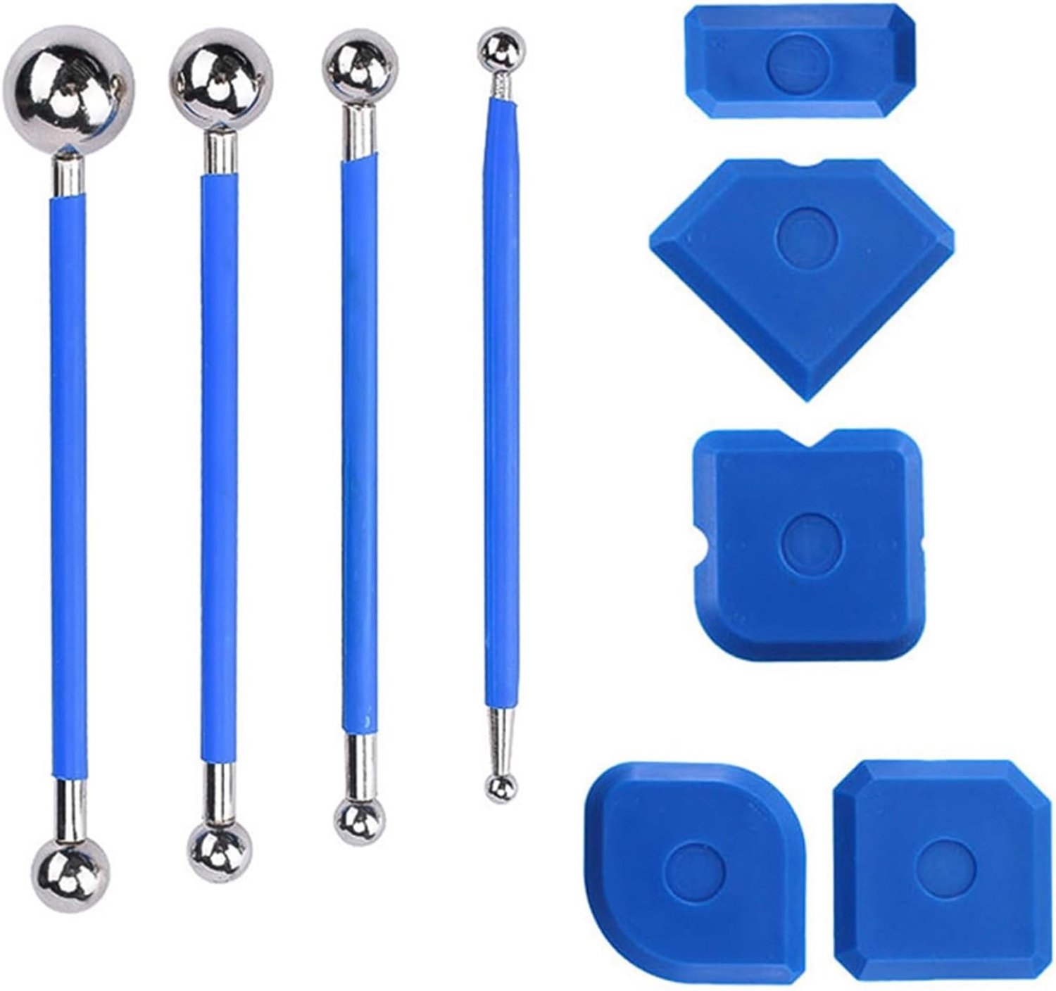 Gereedschapschraper Kit - Blauw - 9 Stuks - Metalen en Siliconen Afdichtmiddelverwijderaar - Voor Keuken en Badkamer