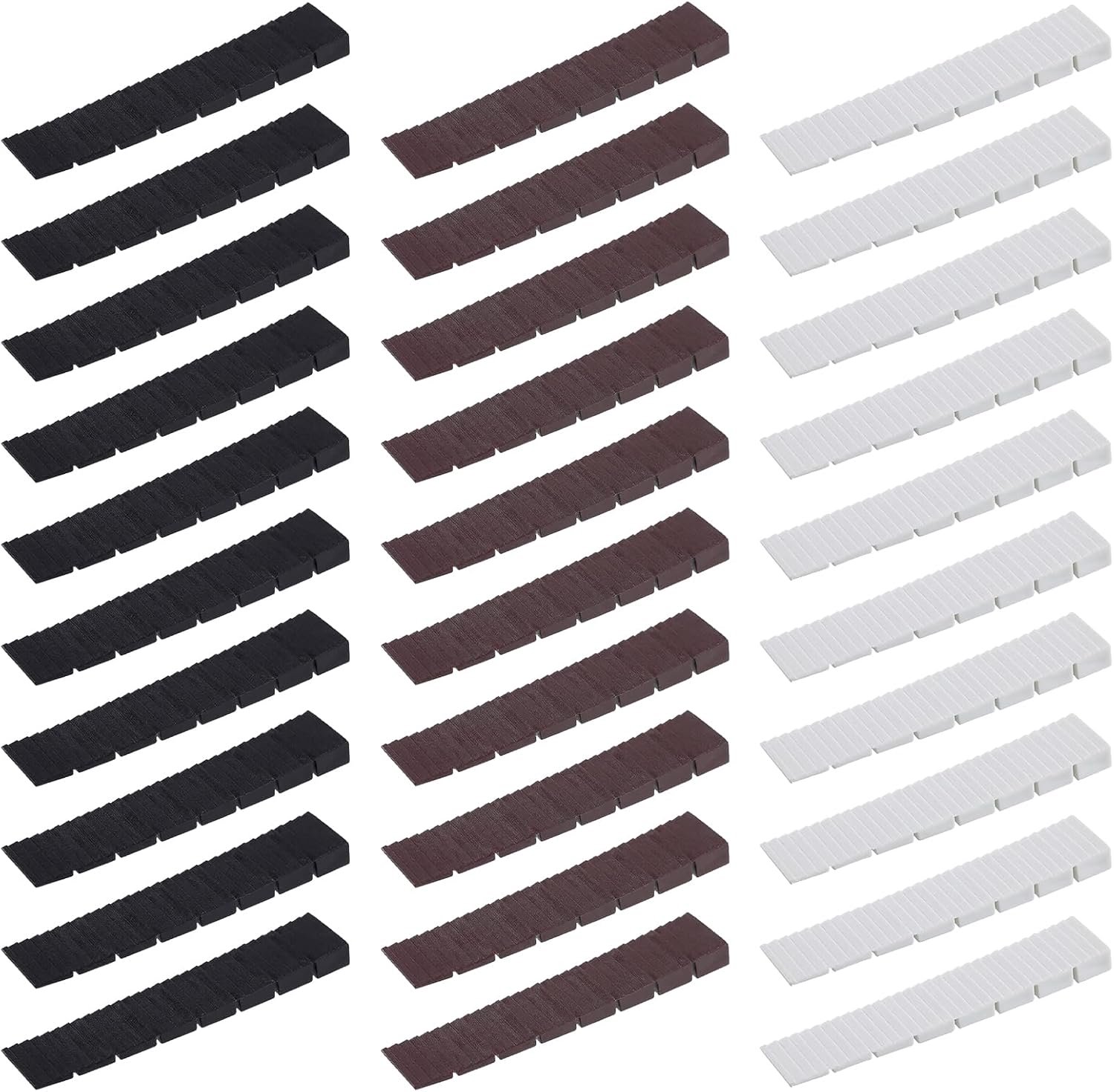 Meubeldoppen 30 Stuks - Plastic Compensatiewedges - Zwart, Wit en Bruin - Perfect voor Tafel en Stoel - ShopVlot
