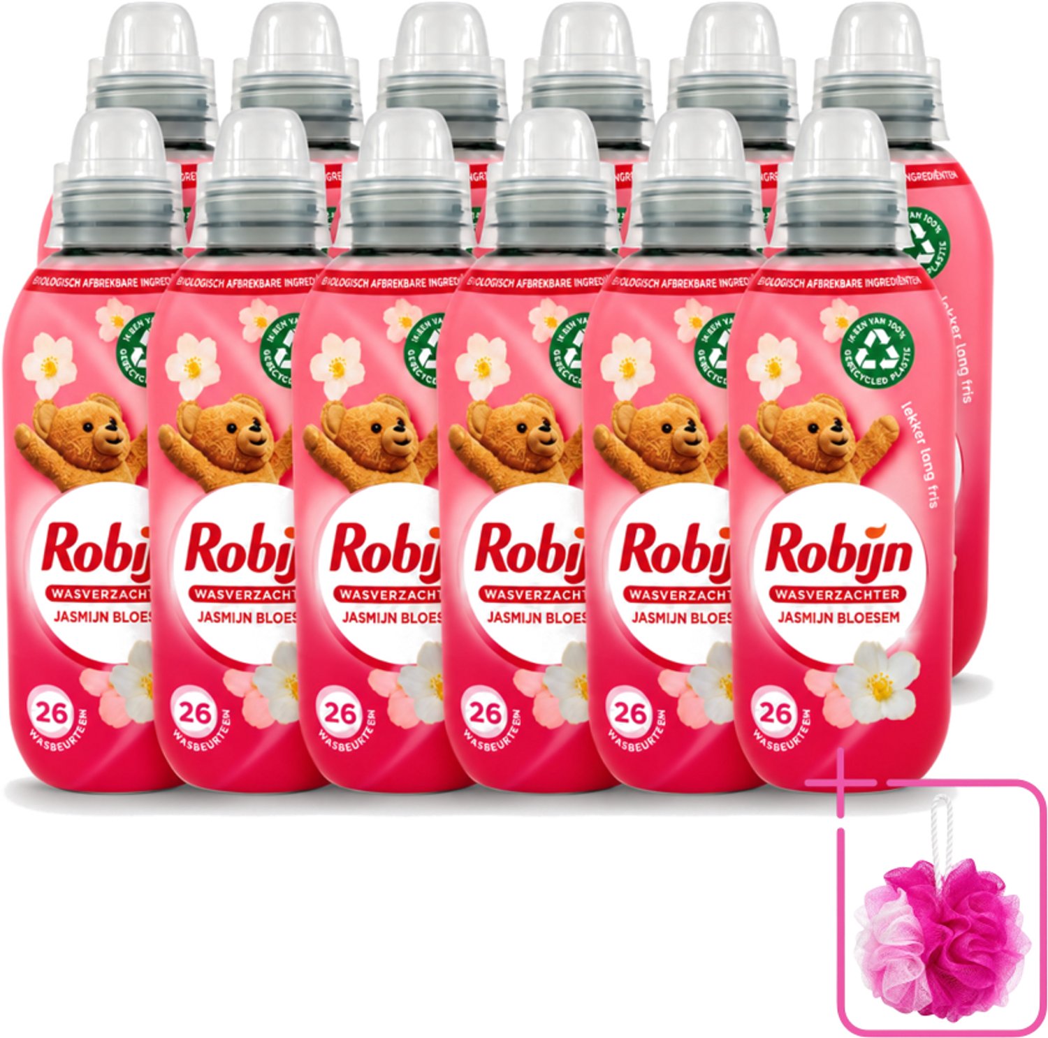 12 x Robijn – Wasverzachter – Jasmijn Bloesem – 650 ml - Bulkverpakking - Wasverzachter jasmijn bloesem - Douchemop - Wasverzachter jasmijn
