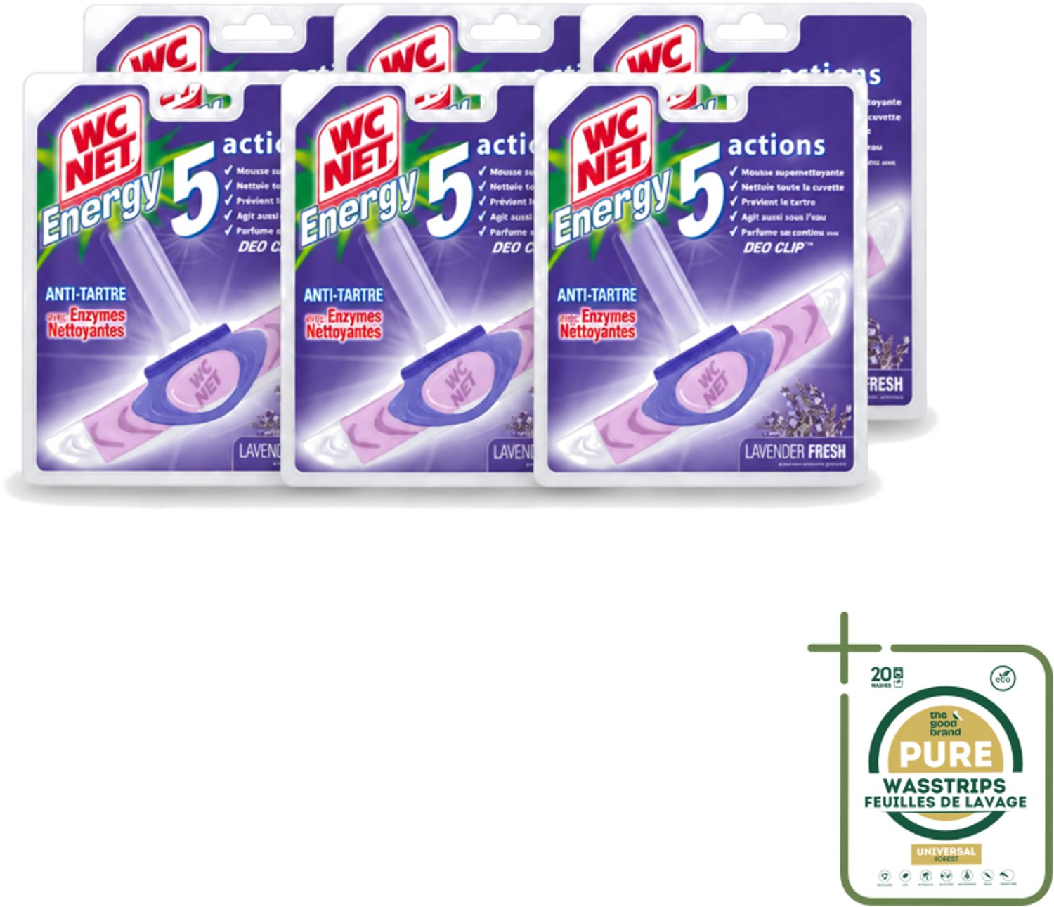 6 x WC Net - Toiletblok - Lavendel - 1 Blokje - Wasstrips - Toilet Net - Toilet Reiniger - Lavendel Geur - Toilet Reinigen - Toilet Hygiëne