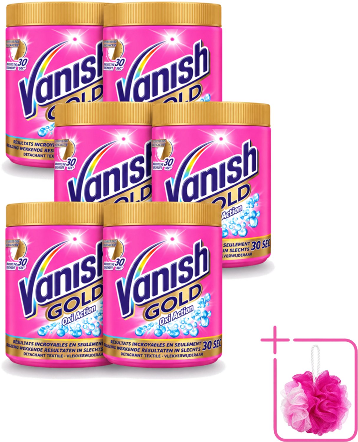 6 x Vanish Gold Oxi Action - Vlekkenverwijderaar Poeder - Gekleurde Was - 1050 Gram - Bulkverpakking - Vlekkenverwijderaar - Douchemop - Vlekken op kleding