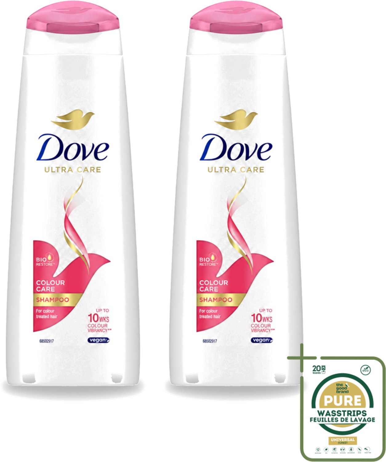 2 x Dove Ultra Care - Color Care - Shampoo - Geverfd Haar - 250 ml - Wasstrips - Kleur Behouden - Gekleurd Haar - Haar Verzorging - Haar Reinigen - Haar Herstel